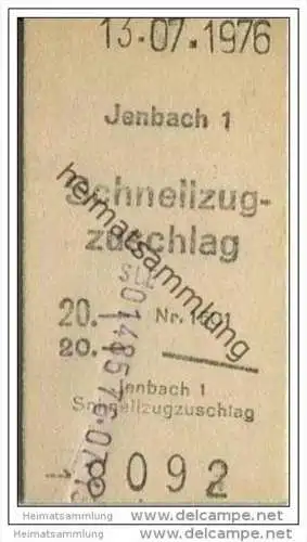 Schnellzugzuschlag - Jenbach - Fahrkarte 1976