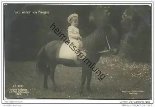 Prinz Wilhelm von Preussen mit Pony - Sohn des Kronprinzenpaares