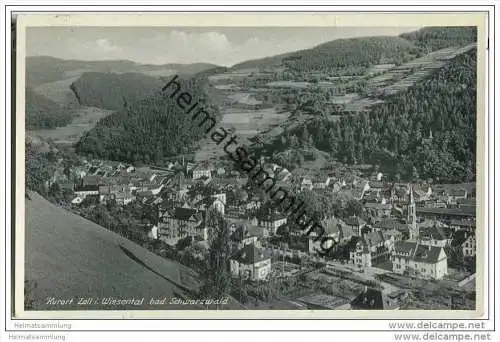 Zell im Wiesental - Teilansicht - Foto-AK - Bahnpost