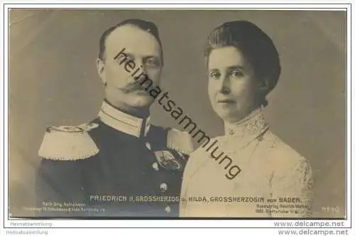 Grossherzogtum Baden - Friedrich II. Grossherzog und Hilda Grossherzogin von Baden