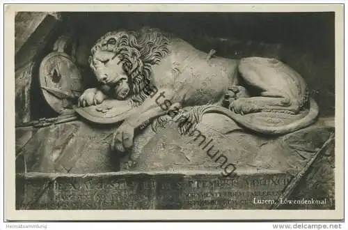Luzern - Löwendenkmal - Foto-AK - Verlag E. Goetz Luzern
