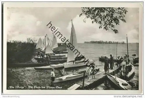 Brandenburg an der Havel - Malge - Kajak - Segelboote - Plauer See - Foto-AK