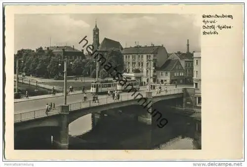 Brandenburg/Havel - Adolf-Hitler-Brücke - Straßenbahn - Foto-AK