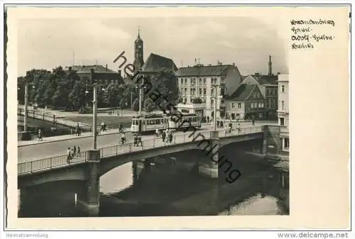 Brandenburg/Havel - Adolf-Hitler-Brücke - Straßenbahn - Foto-AK