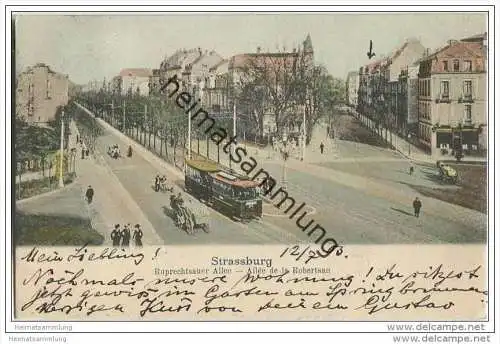 Strasbourg - Strassburg - Ruprechtsauer Allee - Allee de la Robertsau - Strassenbahn