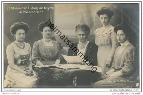 Königreich Bayern - Prinzessin Ludwig von Bayern mit Prinzessinnen