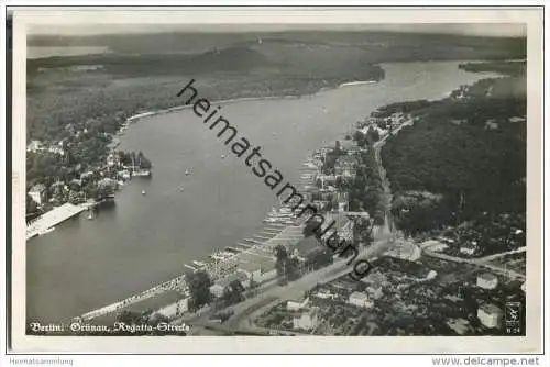 Berlin - Grünau - Regattastrecke - Foto-AK 30er Jahre - Flugaufnahme