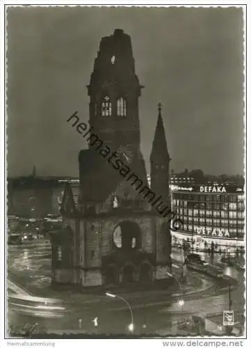 Berlin - Gedächtniskirche - Nacht - Foto-AK