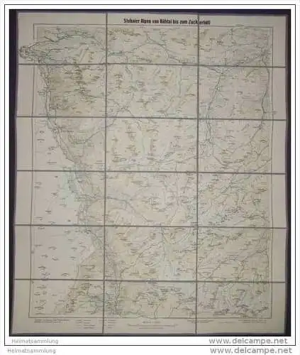 Stubaier Alpen von Kühtai bis zum Zuckerhütl - 1:50 000 - 60cm x 70cm auf Leinen - Bergverlag Rudolf Rother München