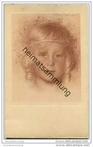 Kinder-Portrait - Künstlerkarte signiert Walter Schachinger Nr.196