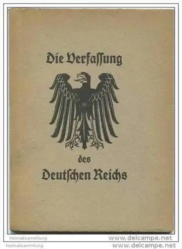 Die Verfassung des Deutschen Reichs vom 11. August 1919 - Den Schülern und Schülerinnen zur Schulentlassung