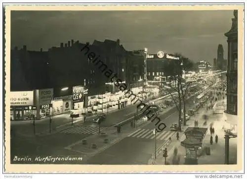 Berlin - Kurfürstendamm - Nacht - Foto-AK