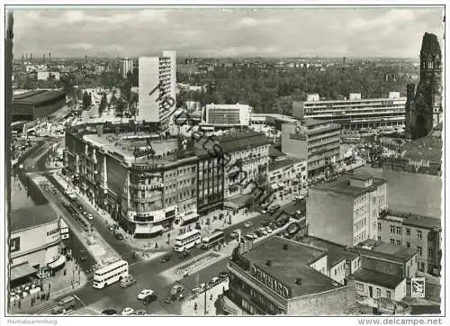 Berlin - Charlottenburg - Kreuzung Kurfürstendamm Joachimstalerstraße - BVG-Bus - Foto-AK