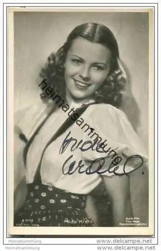 Hilde Krahl - Original-Autogramm