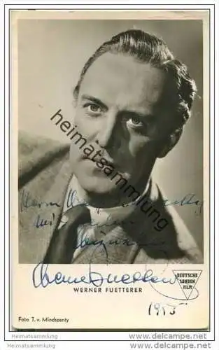 Werner Fuetterer - in: keine Angst vor grossen Tieren - Original-Autogramm mit Widmung 1955