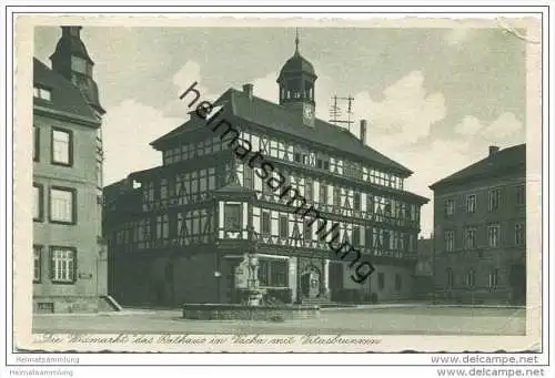 Vacha - Die Widmarkt - Rathaus mit Vitusbrunnen