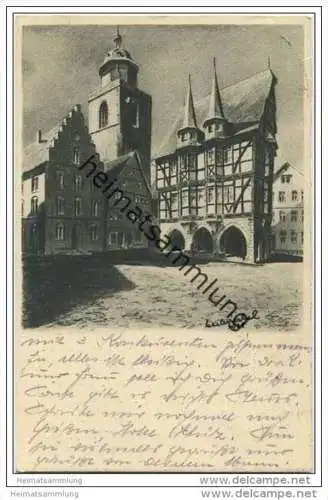 Alsfeld - Hessen - Rathaus nach einer Kohlezeichnung von K. Winkel - Bahnpoststempel