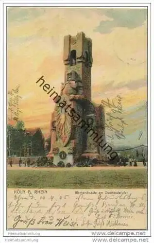 Köln am Rhein - Bismarcksäule am Oberländerufer