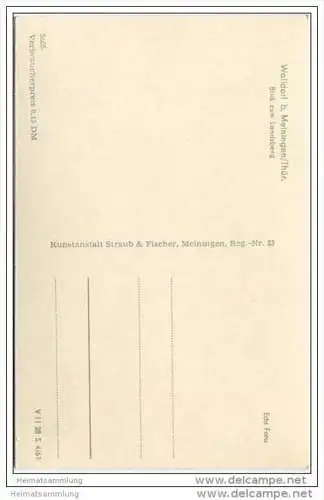 Walldorf bei Meiningen - Blick zum Landsberg - Foto-AK 1961