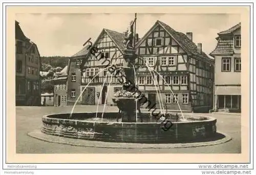Vacha - Markt und Vitusbrunnen - Foto-AK 1961