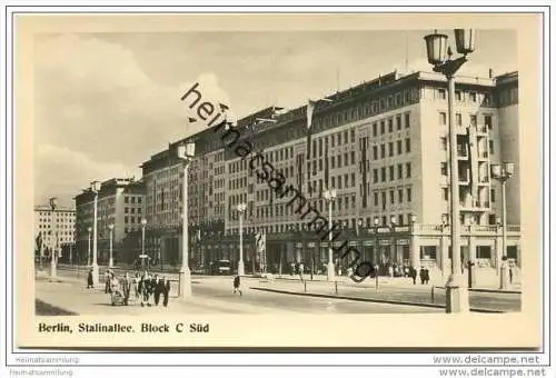Berlin-Mitte - Stalinallee - Block C Süd - Foto-AK 1953