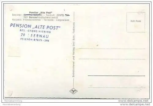 Bernau - Pension Alte Post - Besitzer Georg Niering - Foto-AK