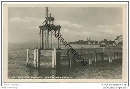 Friedrichshafen am Bodensee - Partie an der Hafenmole - Foto-AK
