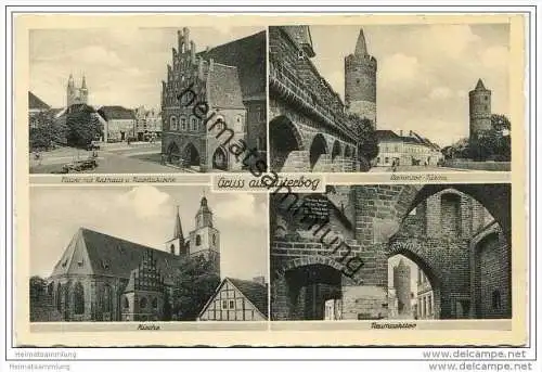Jüterbog - Markt - Rathaus - Kirchen