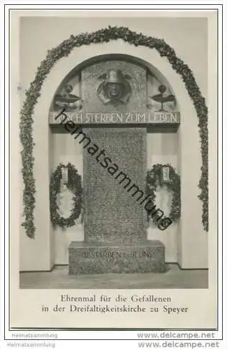 Speyer - Ehrenmal für die Gefallenen in der Dreifaltigkeitskirche - Foto-AK