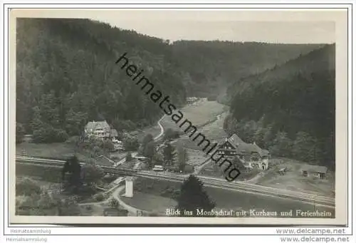 Blick ins Monbachtal mit Kurhaus und Ferienheim - Foto-AK