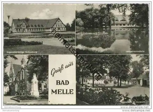 Bad Melle - Jugendherberge - Rathaus - Badehaus Landesturnschule - AK-Grossformat