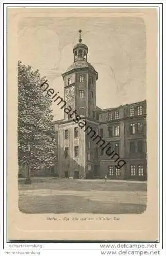 Szczecin - Stettin - Schlossturm mit alter Uhr