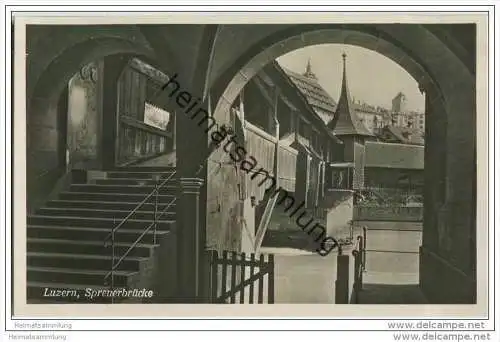 Luzern - Spreuerbrücke - Foto-AK 20er Jahre