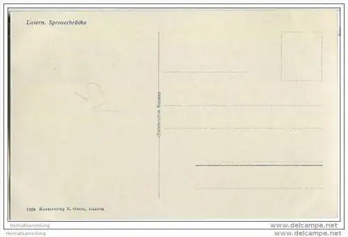Luzern - Spreuerbrücke - Foto-AK 20er Jahre