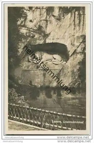 Luzern - Löwendenkmal - Foto-AK 20er Jahre