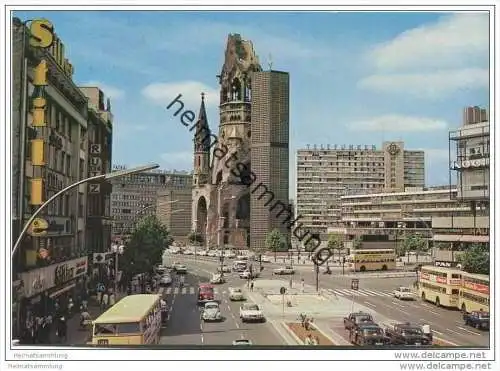 Berlin - Tauentzienstrasse und Kaiser-Wilhelm-Gedächtniskirche - AK Grossformat