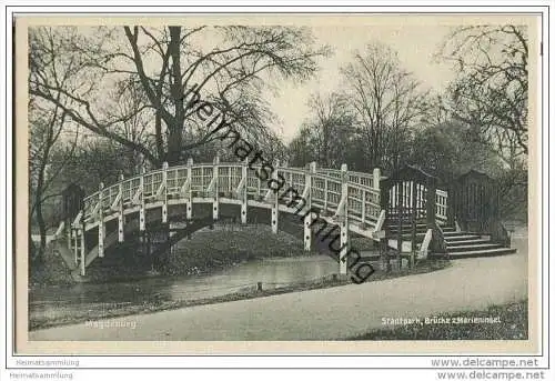 Magdeburg - Stadtpark - Brücke zur Marieninsel - 20er Jahre