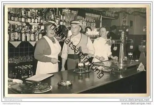 Hamburg-Horn - Querkamp - Gaststätte Horner Geest - Theke - Feier - Foto-AK 50er Jahre