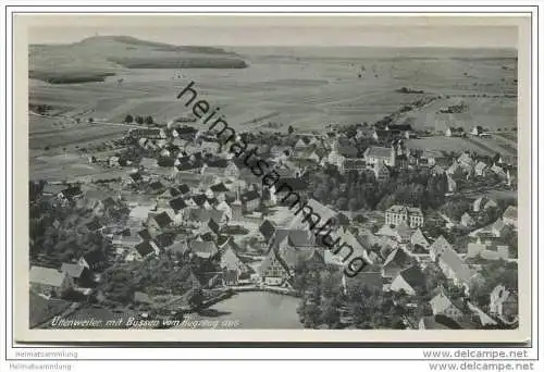 Uttenweiler mit Bussen - Fliegeraufnahme - Luftbild 40er Jahre