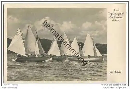 Segel-Regatta der Marine-Kutter - Kiel - Foto-AK 30er Jahre