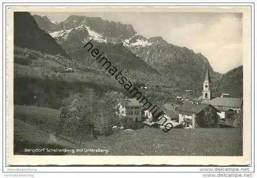 Bergdorf Schellenberg mit Unterberg - Foto-AK