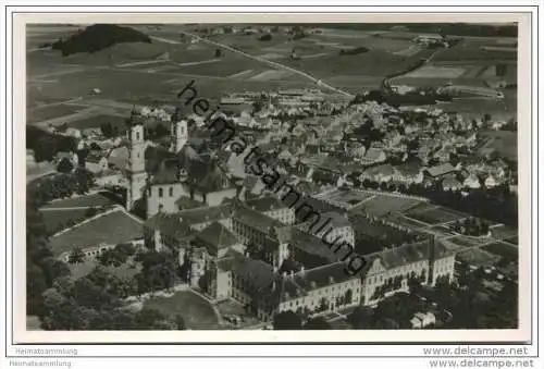 Ottobeuren - Gesamtansicht - Foto-AK Luftbild 50er Jahre