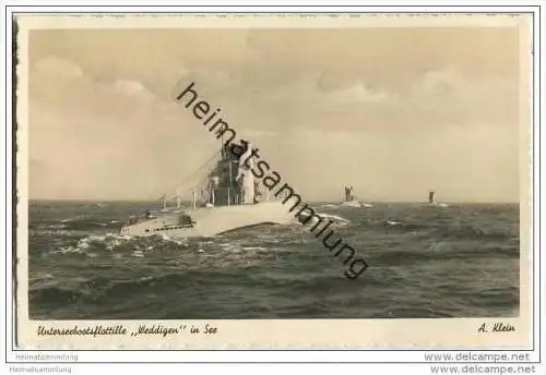 Unterseeboot - Unterseebootsflottille Weddingen - Foto-AK 30er Jahre
