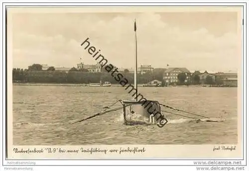 Unterseeboot U 9 - Friedrichsort - Foto-AK 30er Jahre