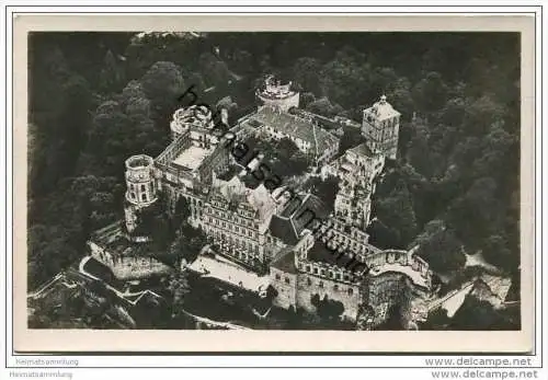 Heidelberg - Schloss - Foto-AK - Fliegeraufnahme