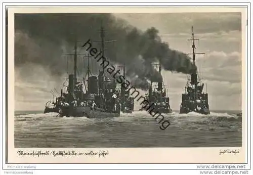 Minensuchboote Halbflottille - Foto-AK 30er Jahre