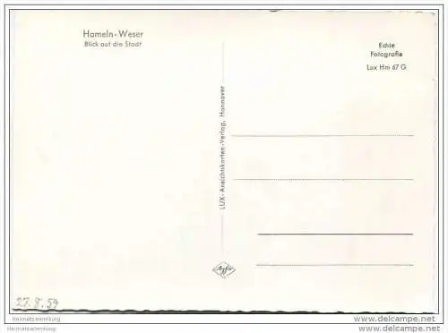 Hameln - Blick auf die Stadt - Foto-AK Grossformat 1959
