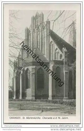 Gransee - St. Marienkirche Chorseite aus dem 14.Jahrhundert - Foto-AK