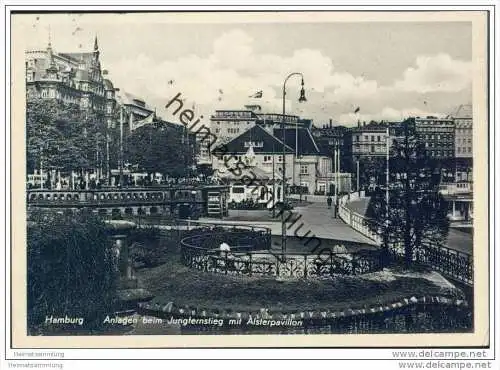 Hamburg - Anlagen beim Jungfernstieg - Foto-AK Grossformat