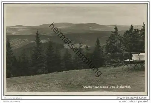 Brockenpanorama von Stöberhai - Berghotel Stöberhai Besitzer C. Meyer - Foto-AK